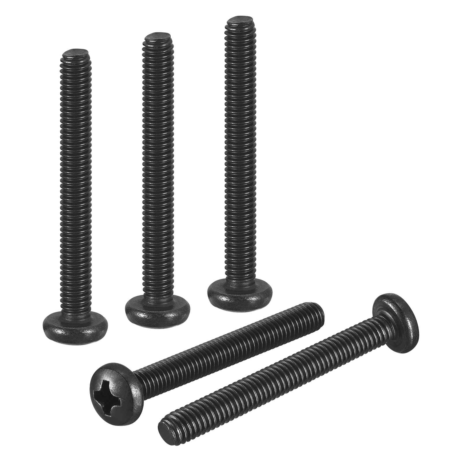 DTGN M4-0.7x35 Pan Head Machine Screws - 50pcs - Good for Machinery - 304 Stainless Steel Phillips Machine Screws Bolts - Black