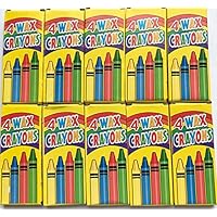 4 Coloured Wax Crayons Kids Party Bag Fillers 10 Packs