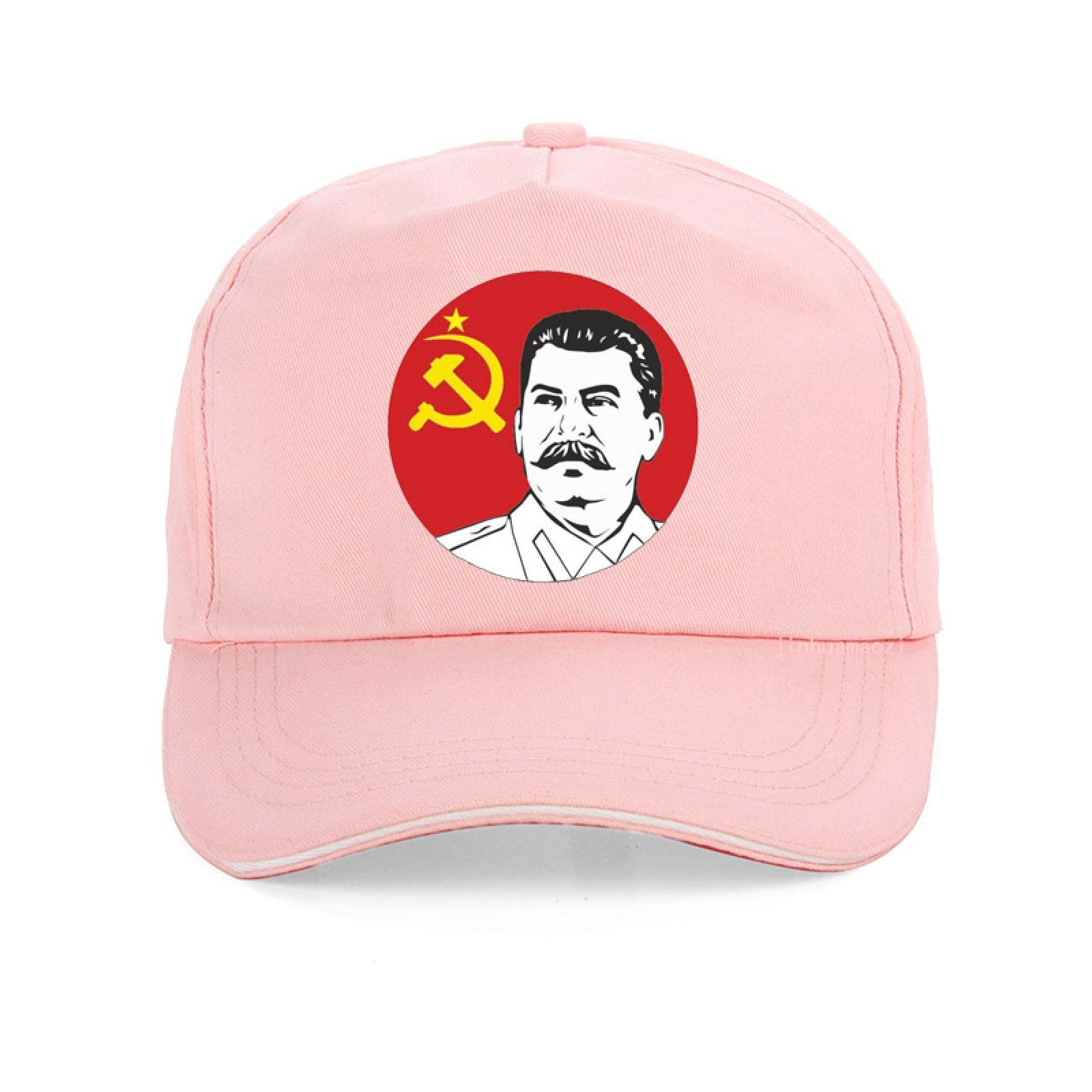 Summer Fashion Russian Hat Soviet Stalin Printed Baseball Cap Unisex Russian President Stalin Adjustable Bone Rebound Cap Pink