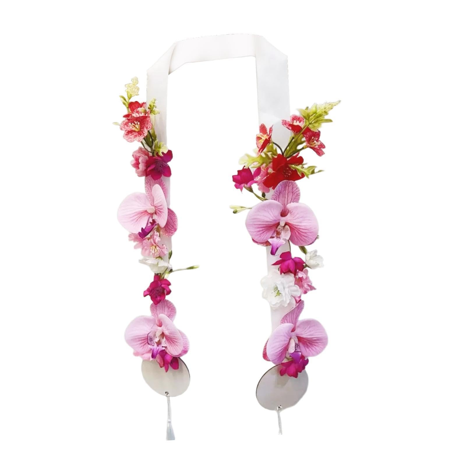 Guirnalda de flores para graduación y vestidos de gala en eventos inolvidables con adorno de lazo