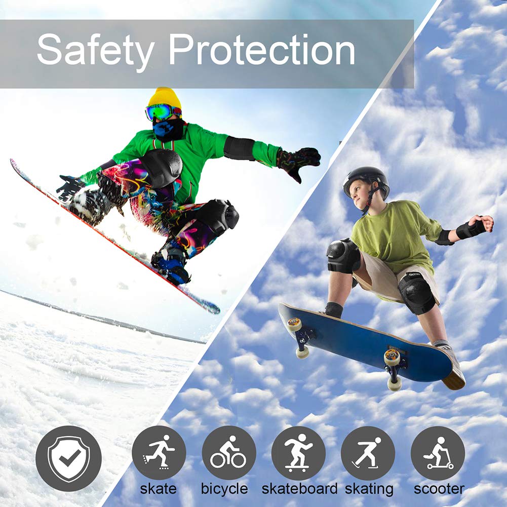 Genouillères, coudes et protège-poignets pour adultes et jeunes enfants – Équipement de protection pour skateboard, roller, patin à glace, BMX, scooter