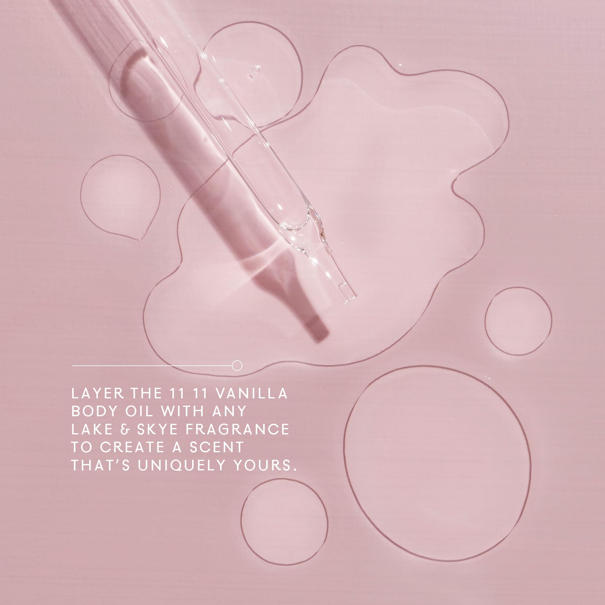 Lake & Skye 11 11 Vanilla Body Oil, 10mL, Subtle Musk & Vanilla Scent, Hydrating All-Over Moisturizer with Almond Oil, Vitamin E, Paraben-Free, Vegan, Nourishes & Softens Dry Skin, Sample