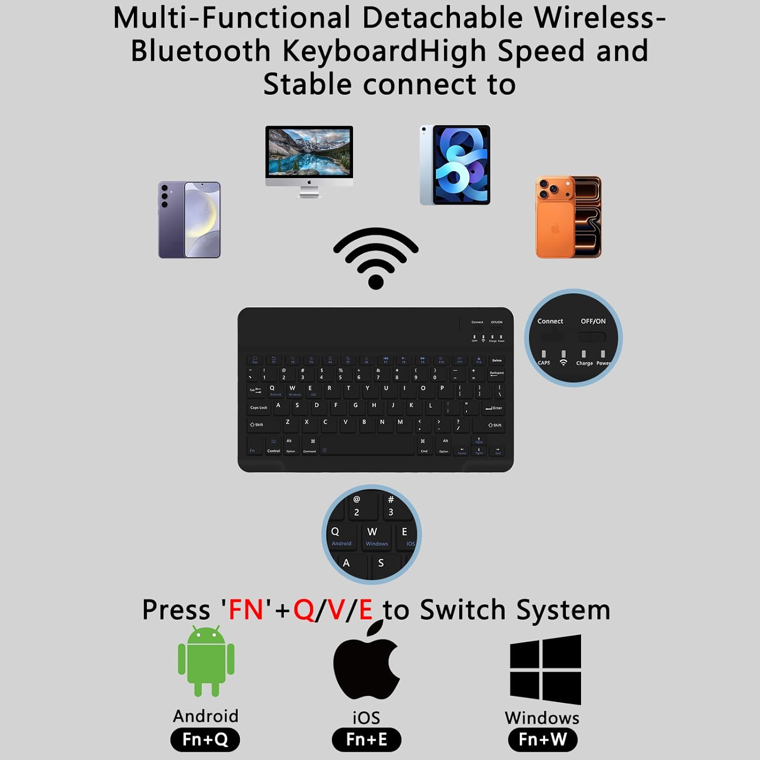 TopPerfekt Case Keyboard for iPad Gen 11th (A16) 11'' 2025/10th 10.9-inch 2022, Black Bow Cute Chic Adorable with Pencil Holder for 10.9 inch Case with Keyboard Rechargeable,Detachable, Black Bow - Image 4