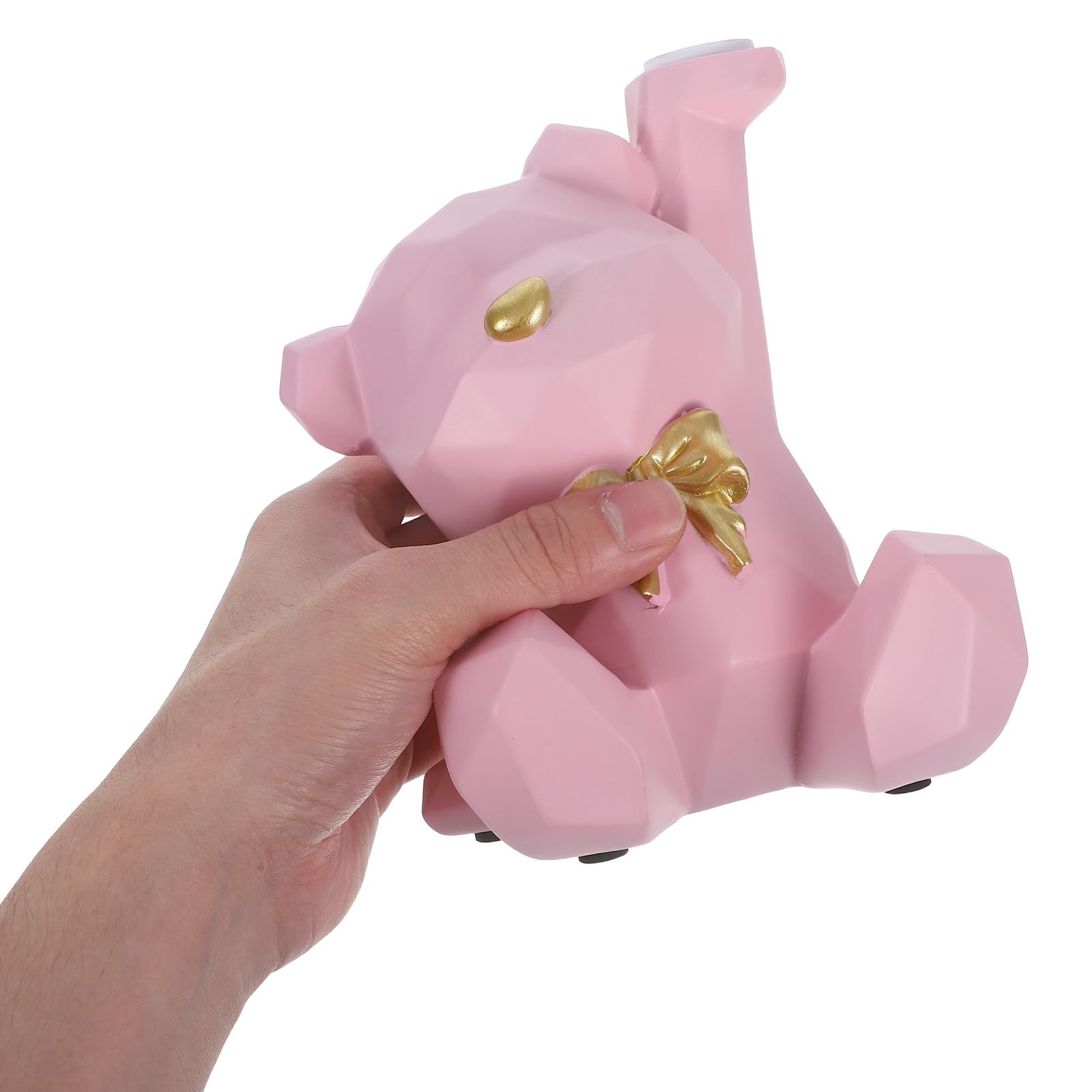 Luxshiny Statuetta Orso Geometrico Vassoio Portachiavi per Ingresso e Soggiorno, Portaoggetti Decorativo in Resina Durevole per Scrivania e Casa