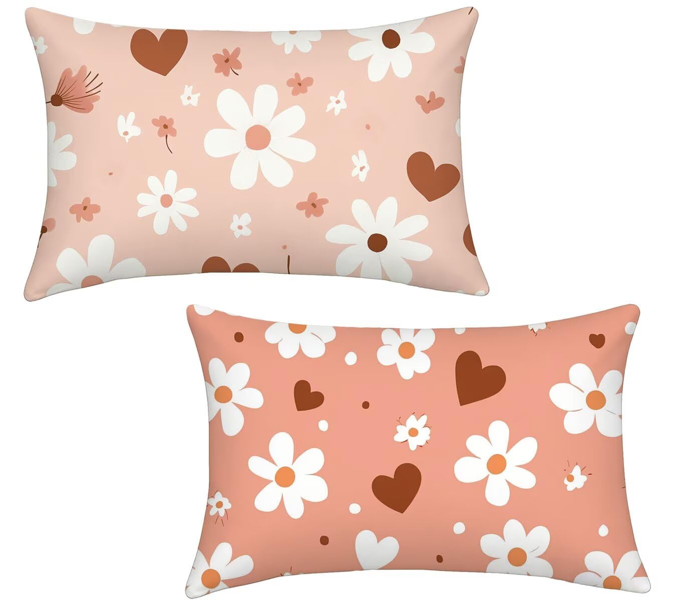 Coussins de jardin velours rose 40x65 cm : lot de 2 housses imperméables haut de gamme