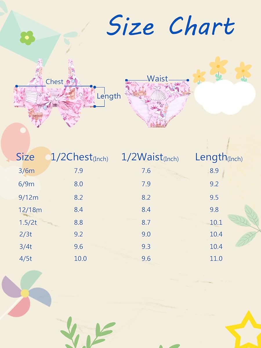TOKI JJANG Baby Girl Bikini Set Toddler 2-Piece Swimsuit Floral Bow Knot Swimwear: Clothing, Shoes & Jewelry
