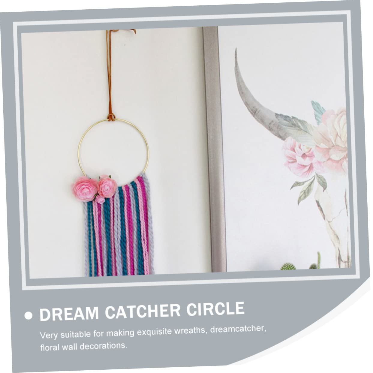 SOLUSTRE 5Pcs Dreamcatcher Rings Garland Circle for DIY Craft Projects Dream Catcher Frame for Wreath Making and Home Decor