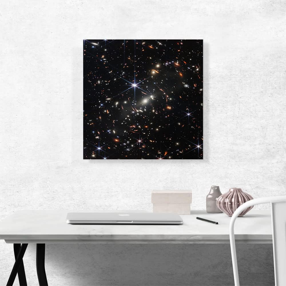 ARTCANVAS NASA James Webb Telescope JWST Deep Field SMACS 0723 Space Galaxy Cosmic Astronomy Photograph Canvas Art Print Wall Decor - 18" x 18" (0.75" Deep)