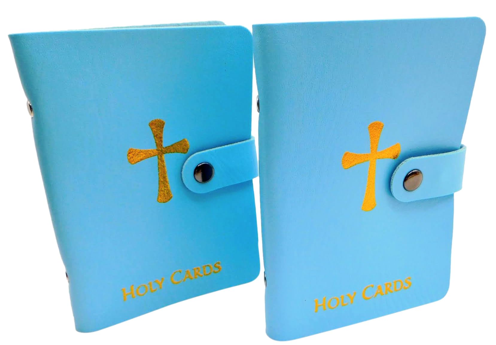Porte-cartes sacrés bleu clair lot de 2 livrets de prière cadeau de communion