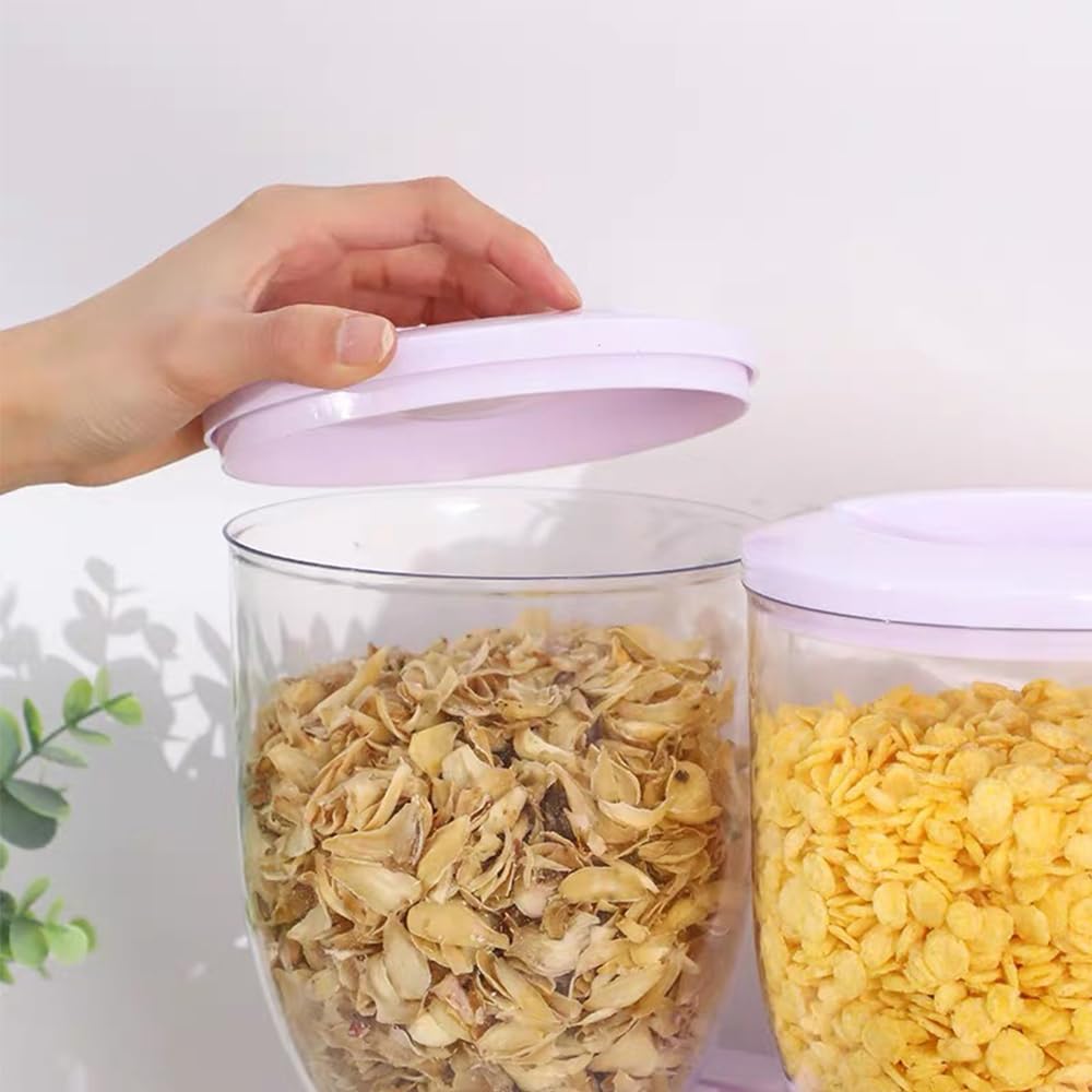 WDRENTOOL Dispenser Per Cereali, Dispenser Per Caramelle Doppie, 3 L, Confezione Da 2, Dispenser Per Cereali, A Parete, Doppio Dispenser Per Alimenti Secchi, Per Cereali, Caramelle (argento