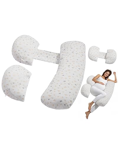 VEVOR Almohadas de embarazo para dormir, almohada de maternidad ajustable para mujeres embarazadas, suave almohada corporal de embarazo con funda