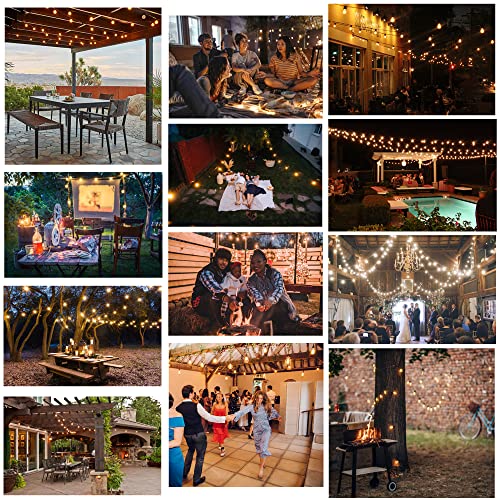 Damaing Outdoor Led 100 Ft Patio String Lights,52 St38 Shatterproof Edison Style Led Bulbs,Vintage Plastic String Lights Waterproof For Bistro Gazebos Backyard Balcony Porch. #TOP6