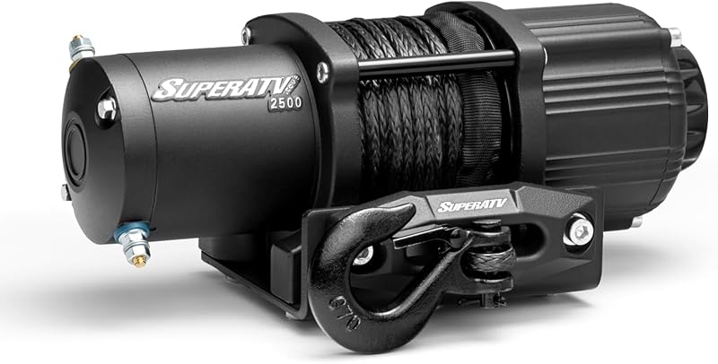 2500 LB Black Ops Winch Kit | 2500 Lb. Winch with Synthetic Rope, Waterproof Solenoid and Seals, 1 HP Motor, 166:1 Gear Ratio, 12 Volt Winch