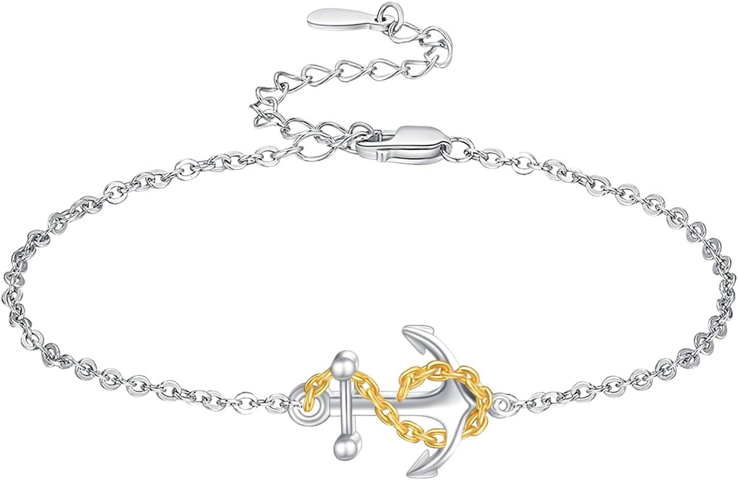 Palpitate Anchor Anklet Bracelets for Women Anklet Nautical 925 Sterling Silver Anchor Jewelry Gifts for Women Sailor Adjustable Chain