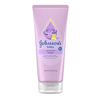 Johnsons Baby Bedtime Cream with Soothing NaturalCalm Aromas, Baby Cream with Calming Aromas, Soothing and Relaxing Scent, No Added Parabens & Dyes, 8 oz