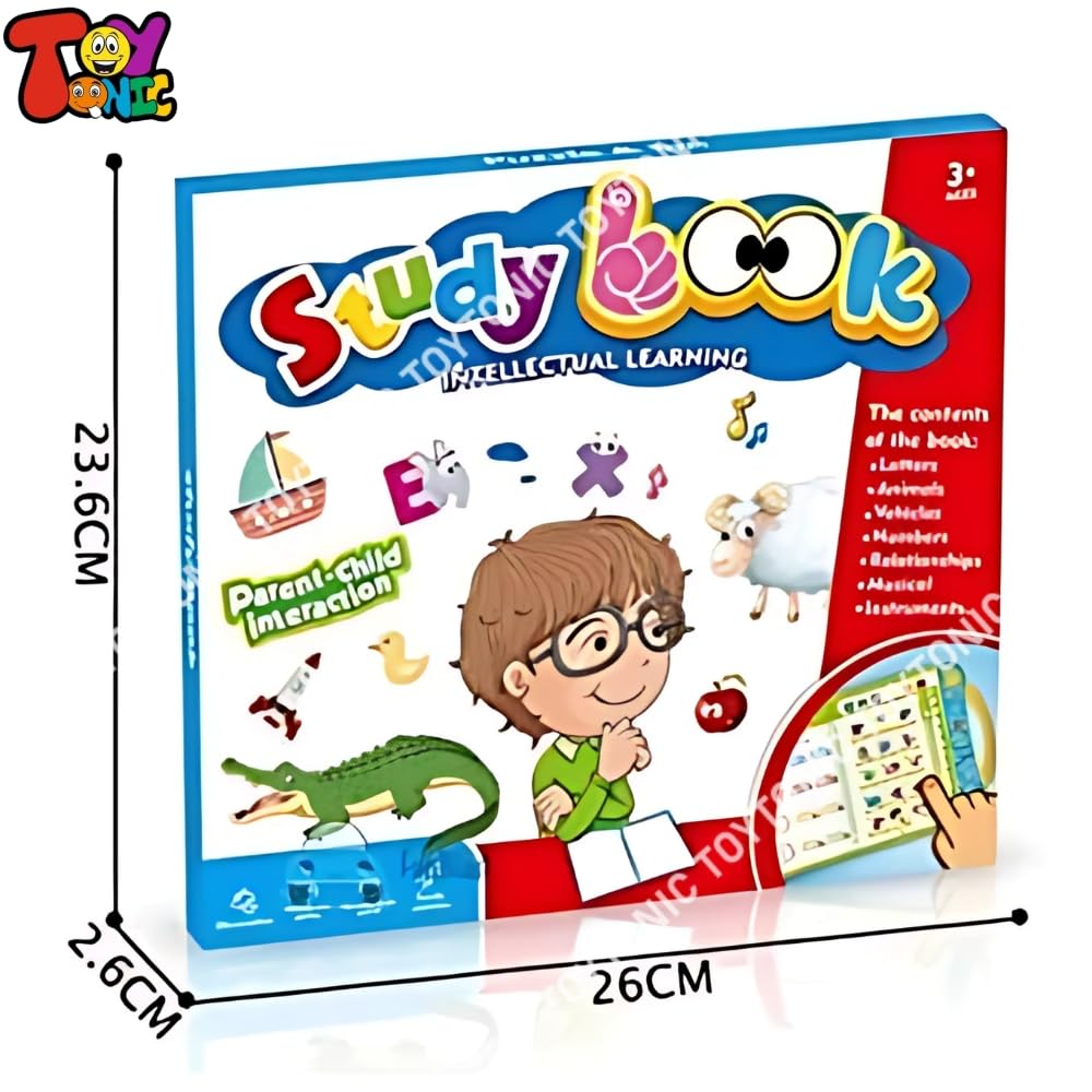 TOYTONIC Educational Talking Sound Book for Kids – Learn Alphabets, Numbers, Shapes & Phonics | Interactive Book with Music & Touch Features | Multicolor Learning Toy for Toddlers (Ages 2–7) - Image 2 thumbnail