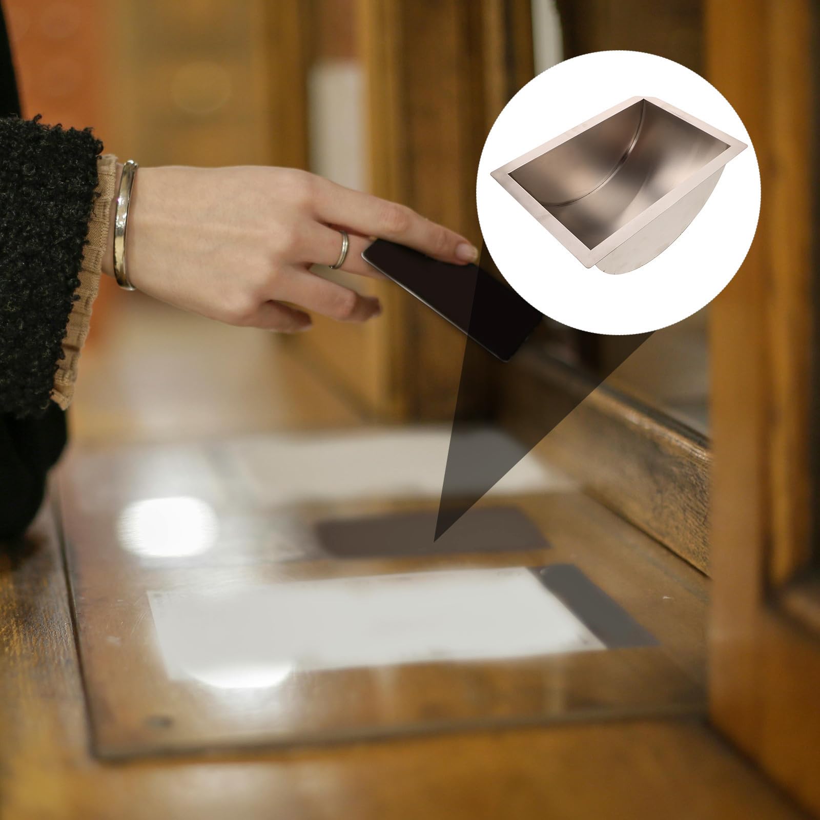 Hemobllo Plateau à Pièces en Acier Inoxydable Argenté pour Caisse Enregistreuse, Organisateur de Billets Insert Amovible, pour Guichets D'hôpitaux et Billetterie