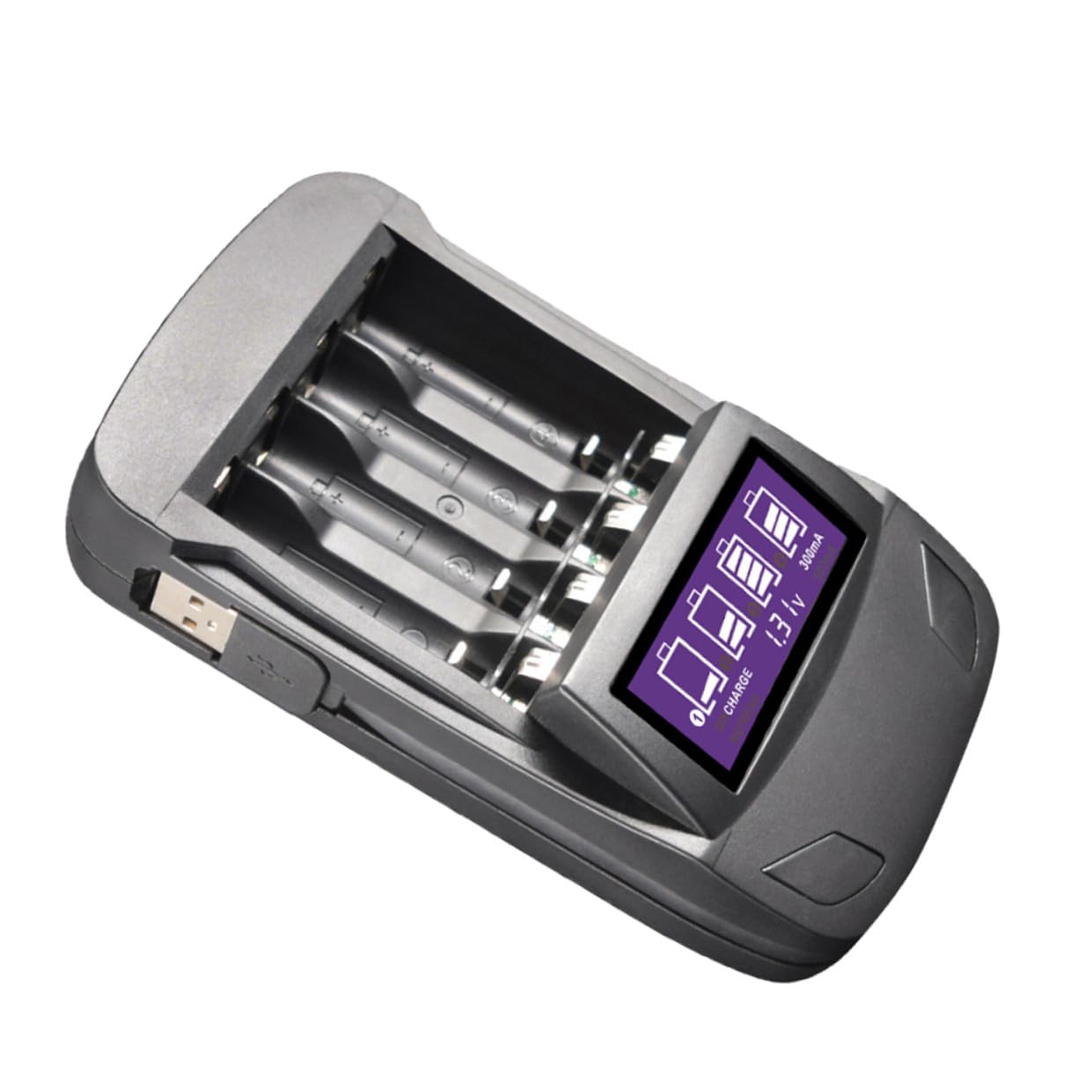 OSALADI Cargador De Batería De 2 Piezas Adaptador Inteligente De 4 Ranuras Pantalla De Capacidad Real Cargador Portátil Recargable para El Hogar