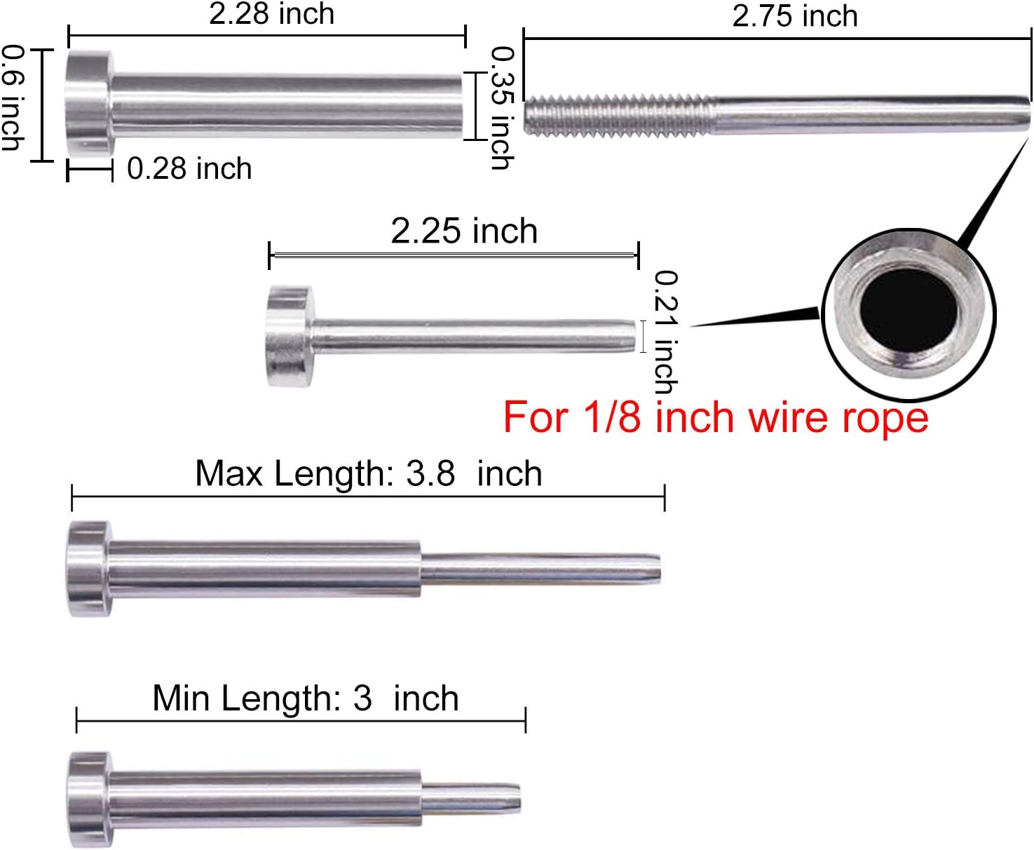 Amazon Crazy 🔥 Deals CKE Cable Railing kit Invisible Turnbuckle 1/8 20 Pairs Swage Threaded Stud Hex Head Fitting Receiver Terminal for Wood & Metal Post Get Discount Offer CKE Cable Railing kit Invisible Turnbuckle 1/8 20 Pairs Swage Threaded Stud Hex Head Fitting Receiver Terminal for Wood & Metal Post