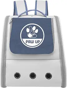 Bolsa Transporte Pet para Cães e Gatos 32x28x38 cm, Bolsa Mochila Respirável com Ventilação, Alças Ergonômicas e Tapete Removível, Resistente e Confortáve (Azul)