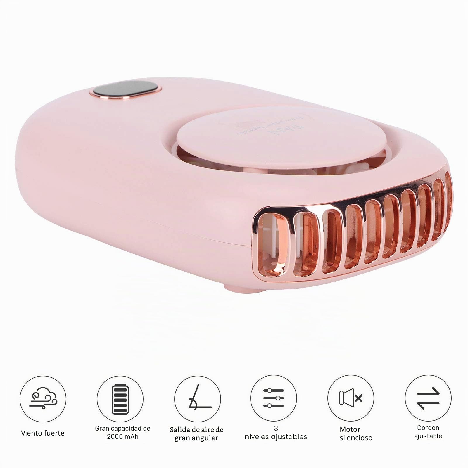 aqxreight Ventilador Sin Aspas Portátil Con USB Para Cargar Ideal Para Deportes Viajes Y Uso Diario Discreto Y Ligero Con Ajuste De Velocidad Y Correa Para Colgar