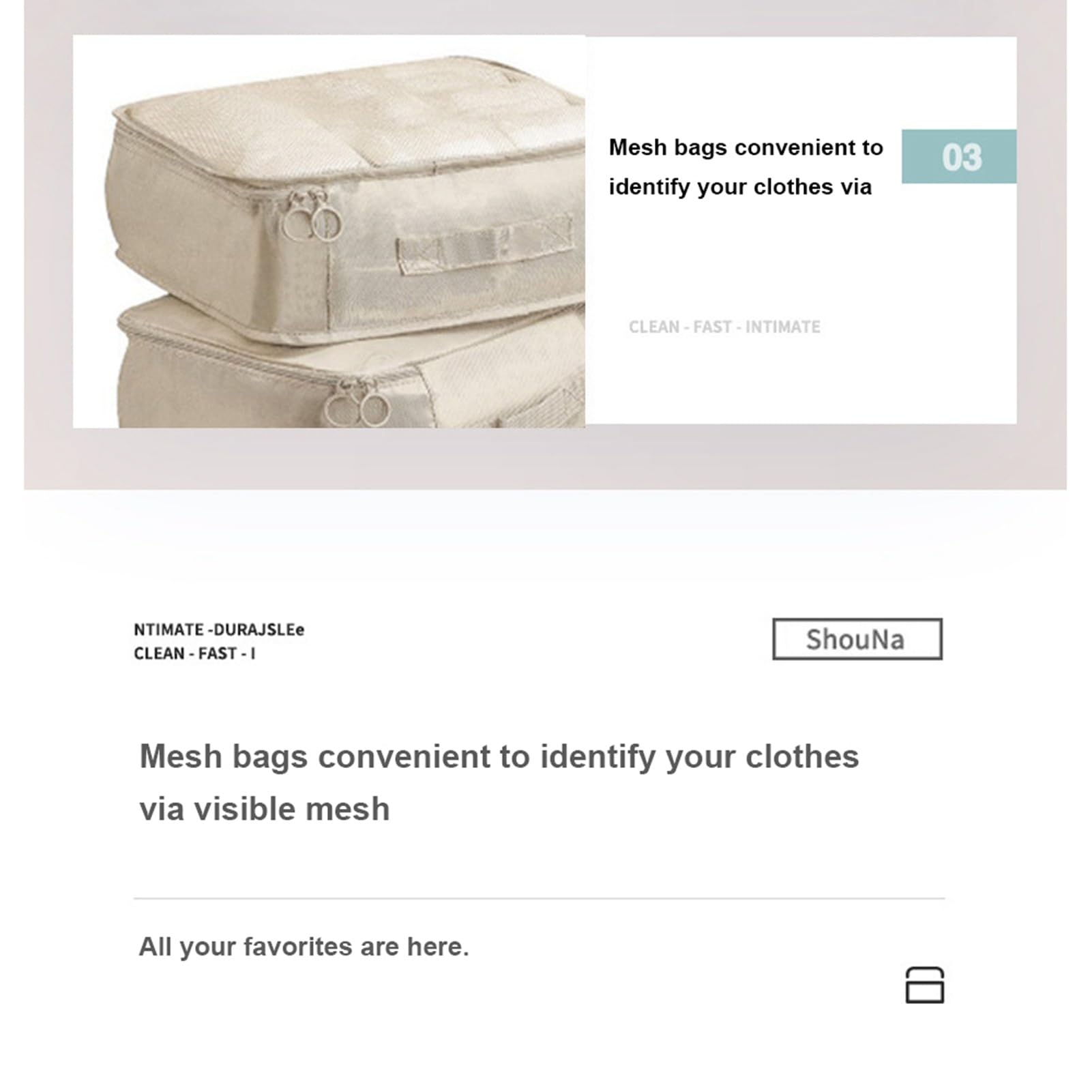 Ejoyous Cubi di Imballaggio per Valigie, Set da 8 Pezzi, Organizzatore da Viaggio a Compressione, Beige