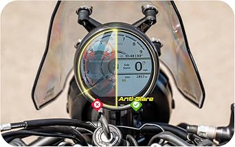 واقي شاشة IPG مضاد للتوهج مصنوع لسيارة Royal Enfield 2024 Guerrilla 450 Dash/Flash - 2023-2025 Himalayan 450 4" Speedometer Dashboard Display Matte Finish، مثالي للاستخدام الخارجي لسيارة GuerrillaAn.Gl
