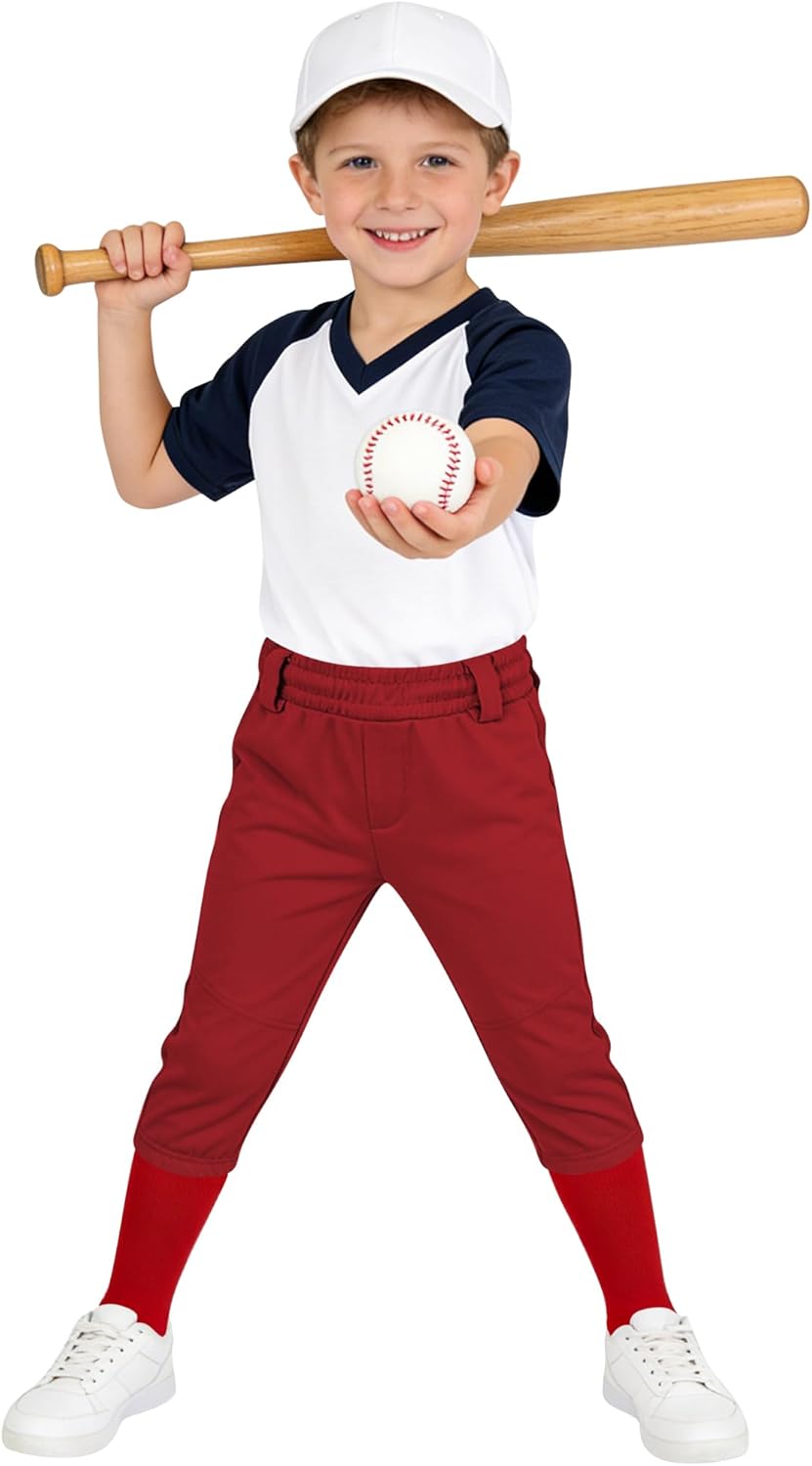 QBK 2T/3T/4T/5T to Youth Toddler Boys Knicker Baseball Pants Girl Softball Pants Kids Tee Ball Pants