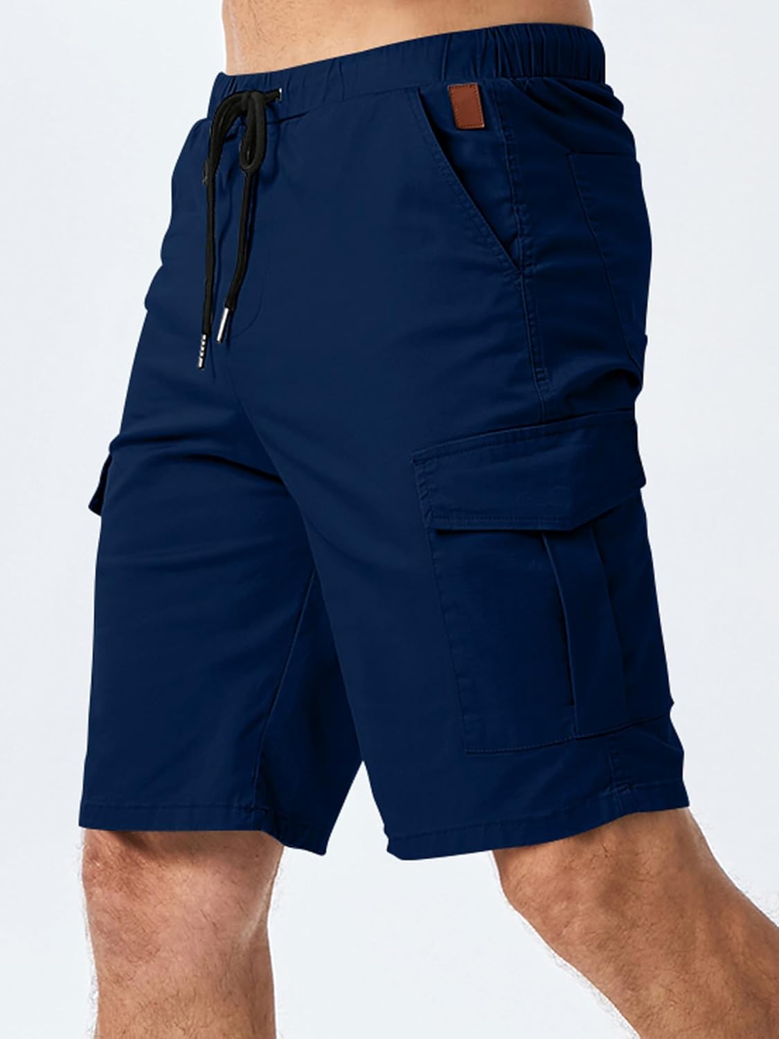 JMIERR Mens Casual Cargo Shorts - Cotton Drawstring Stretch Summer Beach Shorts Twill Chino Short with 6 Pockets - Image 4