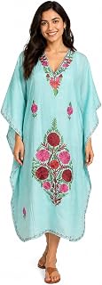 Kaftan with aari work for women, traditional kashmiri aari embroidered crush cotton kaftan with front and back work (free ... Price In India