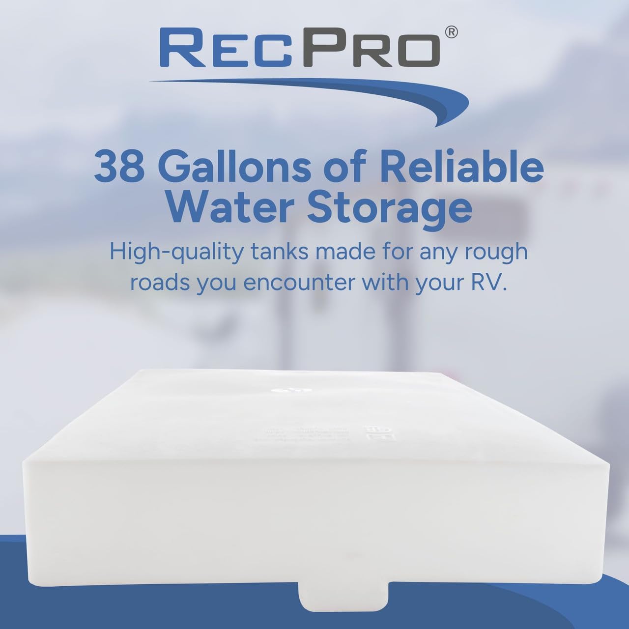 RecPro 35 Gallon RV Water Tank 53 1/2" x 27" x 6" | 3022 | Fresh Water Tank | Gray Water Tank | Includes Fittings Kit | Made in America