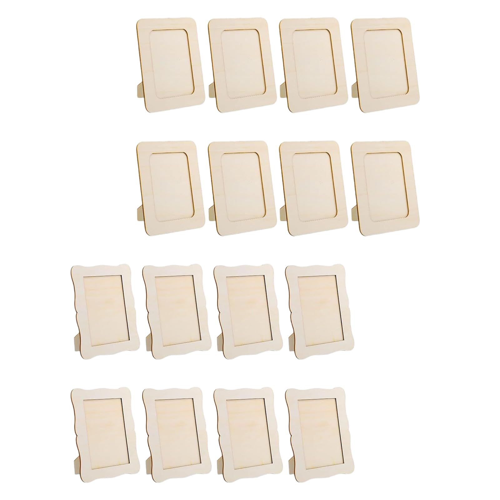 MURYE Wooden Picture Frames Unfinished Wood Photo Picture Frames for 4 X 6 in Photos,Standing Wooden Pictures Frame for Craft