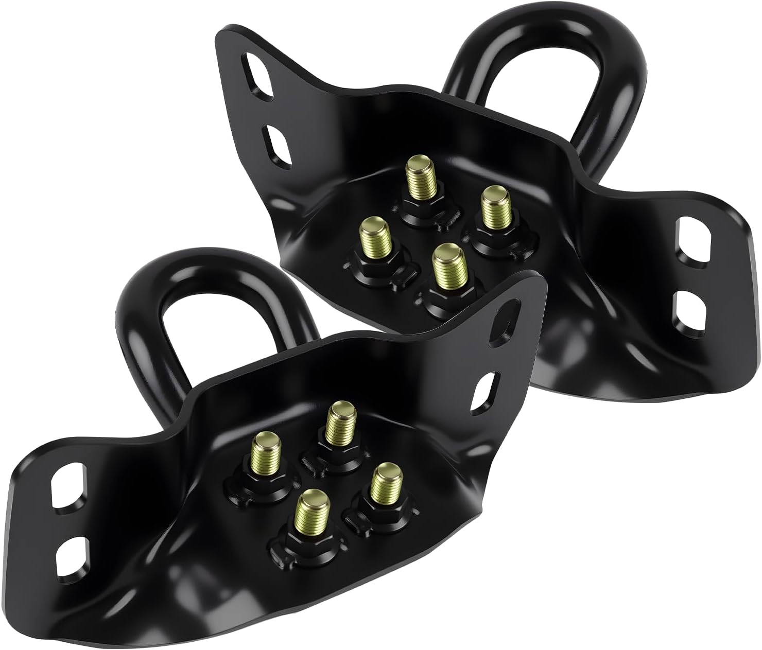 Front Bumper Tow Hooks:Compatible with 2017-2026 Ford Super Duty F250 F350 F450 F550,Part # HC3C17B804AB, BLACK