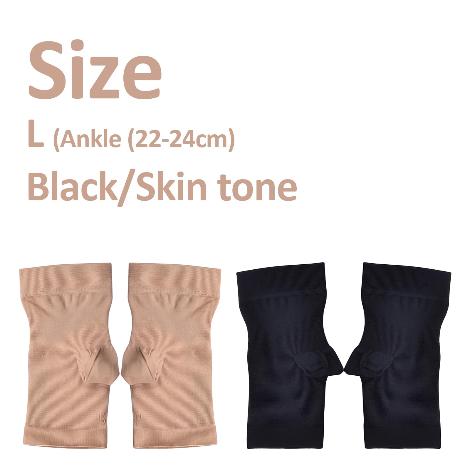 2 Paia Calze a Compressione Medicale della Caviglia per Donne e Uomo, 20-30 mHg Supporta Calzini a Compressione Calze per Gonfiore a Fasite Plantare Sport Neuropatia (L)