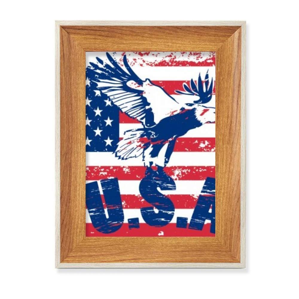 Cadre photo en bois d'Aigle d'Amérique pour décoration de bureau