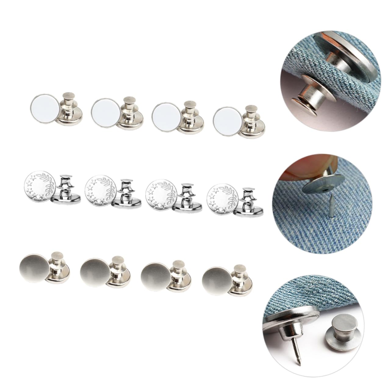 jojofuny 3 Series Botones De Cintura Para Extensores Desmontables De Botones Para Jeans Accesorios Prácticos Para Ajustar El Cinturón De Vaqueros 30 Piezas*3