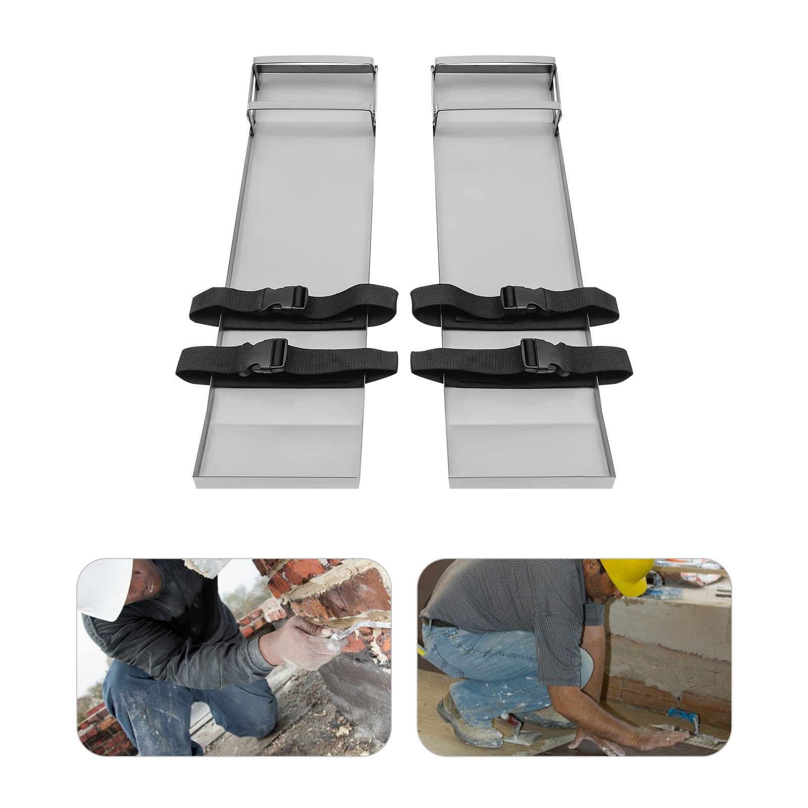 Rodillera de acero inoxidable, 70 x 20 cm, para trabajos de hormigón, acabado de cemento, equipo de construcción, con capacidad de carga de 50 kg, diseño ergonómico, superficie pulida, uso