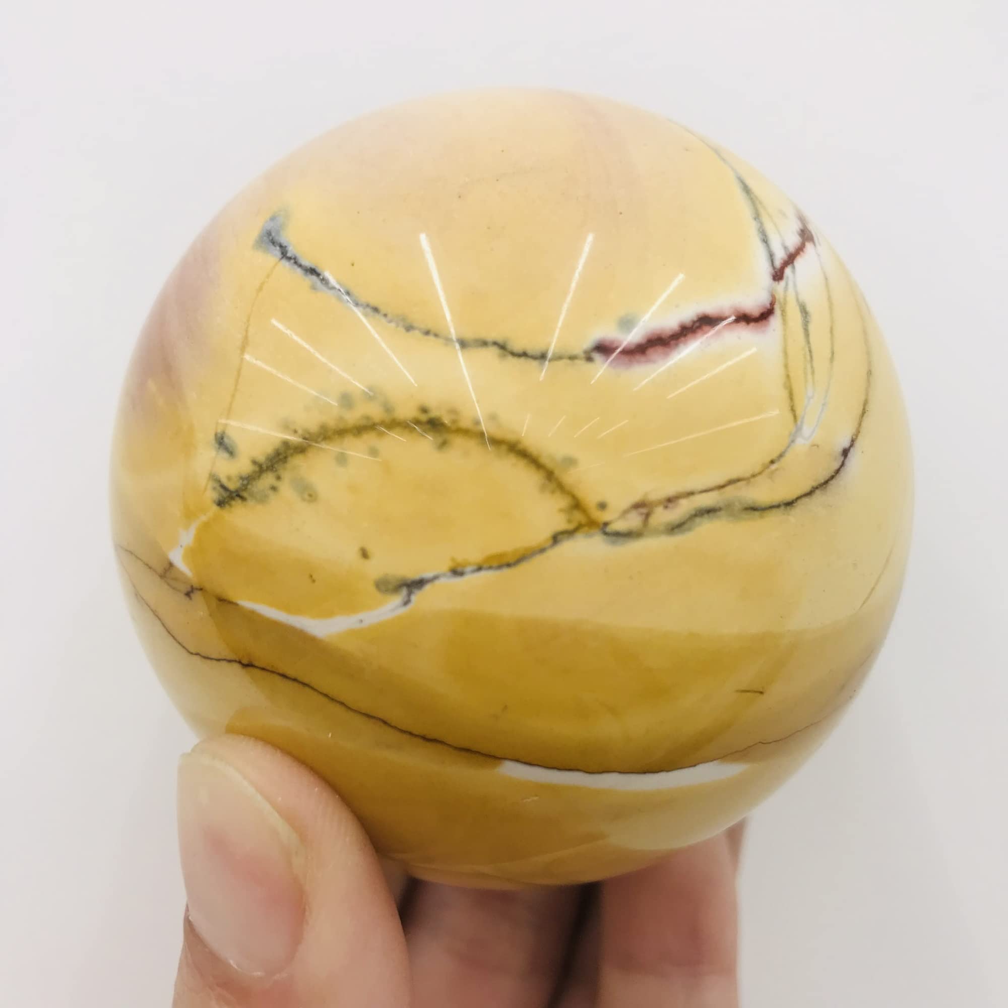 Medytacja dom Naturalna kula opalowa kryształowa kula wystrój domu Reiki kamienna kula. (rozmiar: 250-300 g)
