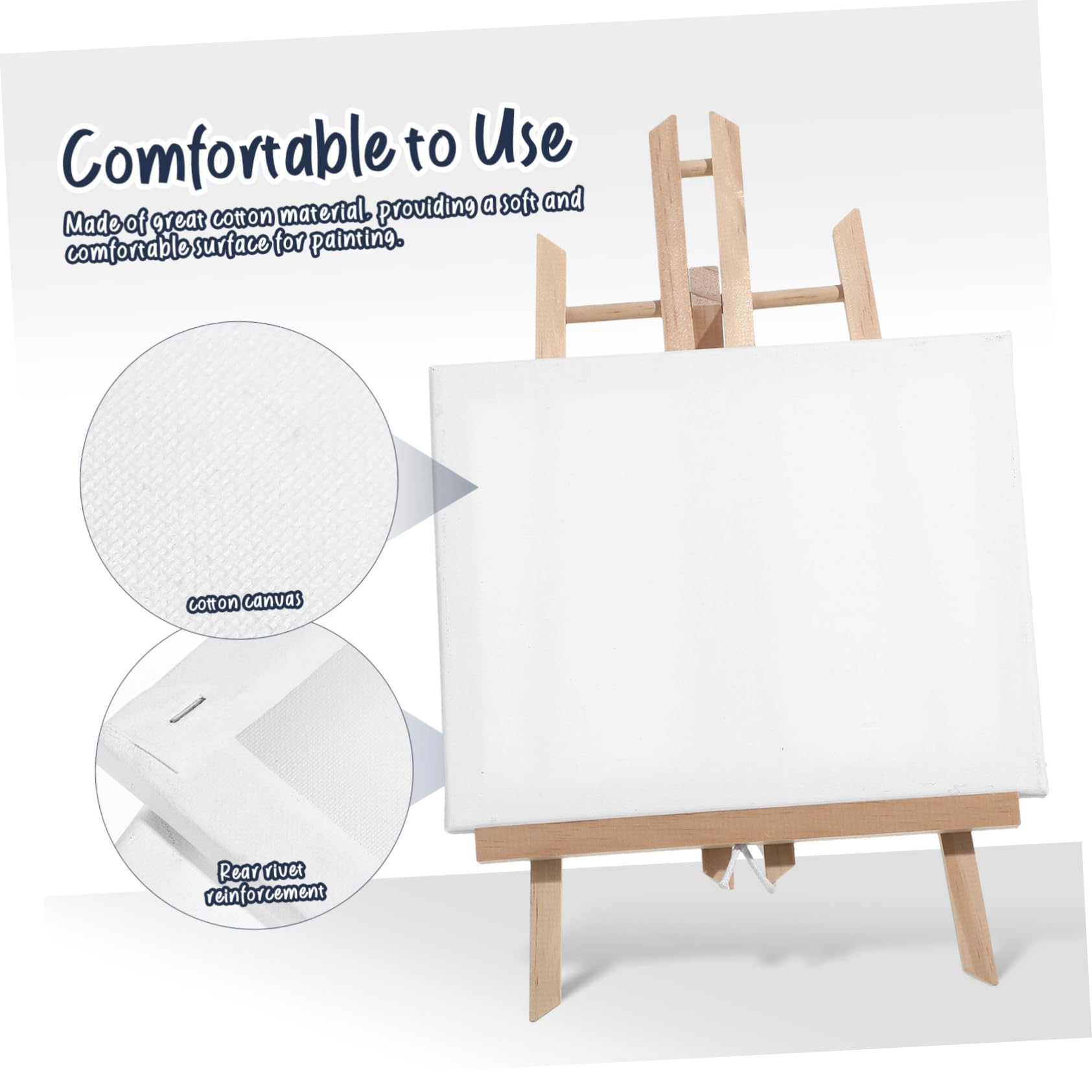 Lienzos para Pintar Cuadrados de Algodón Blanco, 6 Piezas | Paneles para Pintura Acrílica y Otras Técnicas, Superficie Cómoda, Uso Versátil para Suministros de Arte