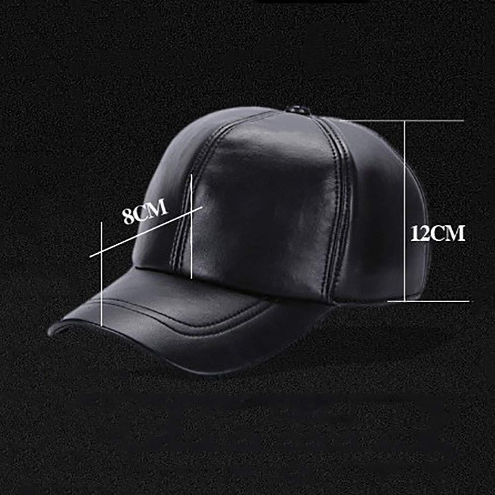 Generico Cappelli Invernali, Berretto da Baseball in Vera Pelle per Anziani, Cappello Hip Hop in Montone, Taglia Regolabile, Inverno 55-60 cm (Marrone A) (Marrone A)