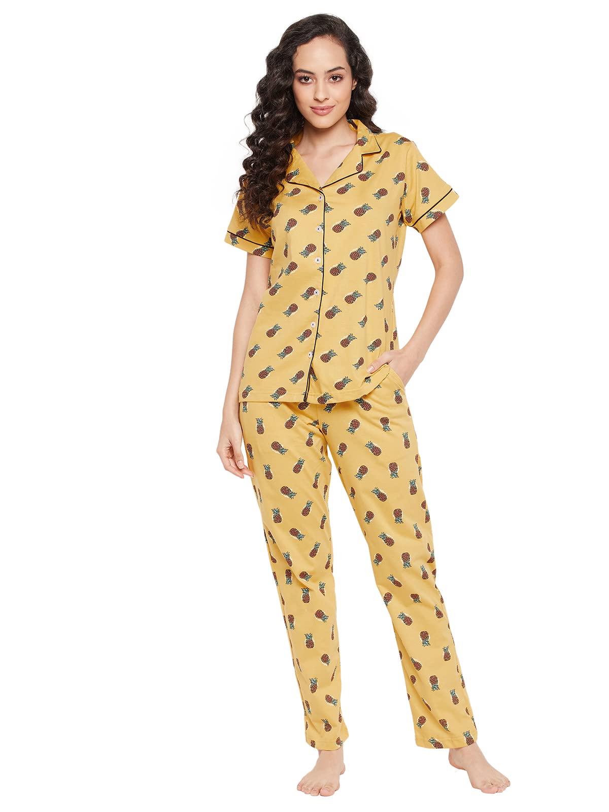 Clovia Conjunto de pijama de algodón para mujer