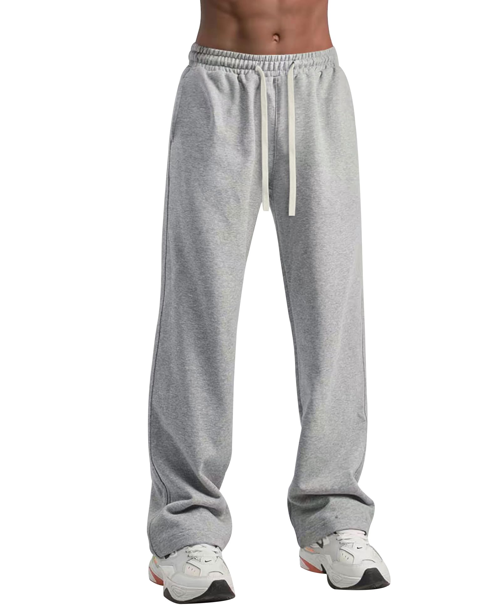 Men's Baggy Sweatpants Wide Leg Open Bottoms