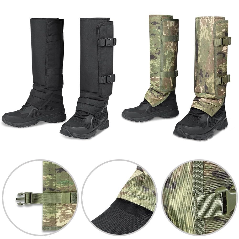 Guêtres de randonnée en tissu Oxford réglables avec doublure en polypropylène, pour la chasse, le travail agricole, vert