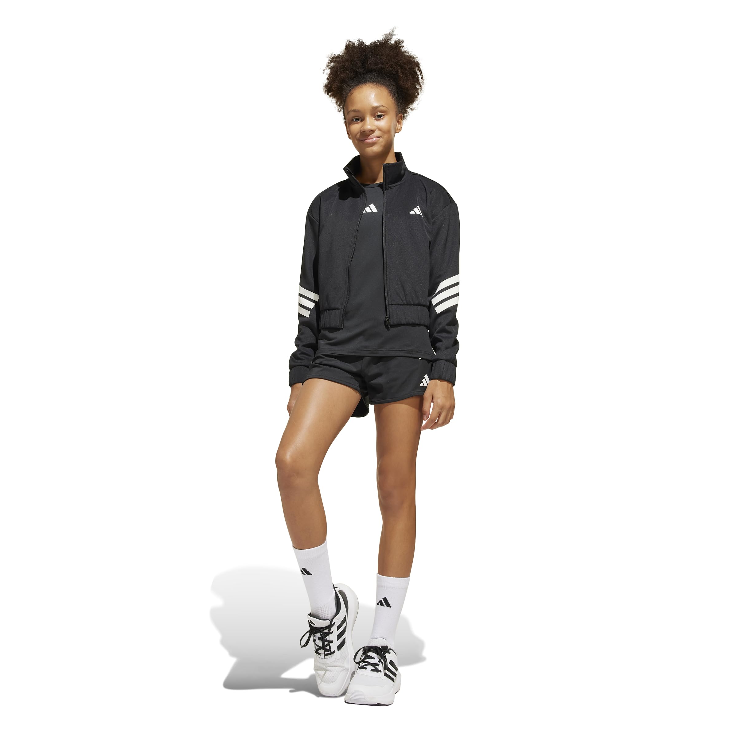 adidas Dziewczynki ALL SPORTS NXT FULL-ZIP HOODIE, black/white, 5-6 Years
