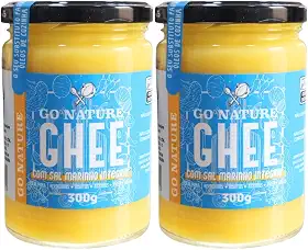Kit com 2 Vidros de Ghee com Sal Marinho Integral de 300g cada - Go Nature