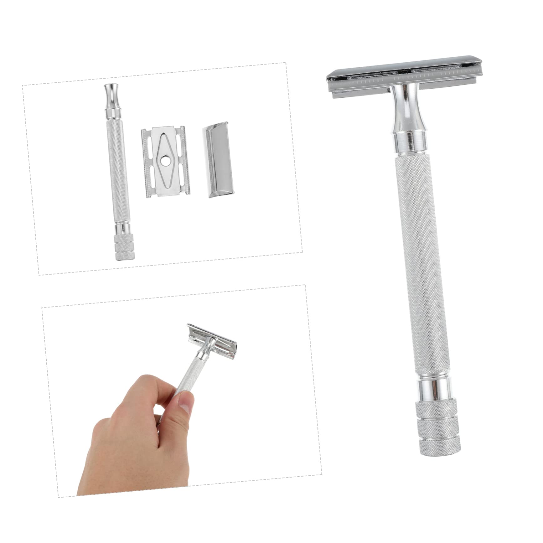 3pezzi Rasoio Di Sicurezza Manuale Con Manico Ergonomico Rasoio Per Barba Riutilizzabile e Durevole Strumento Da Per Rasatura Precisa e Sicura Design Facile Da Pulire