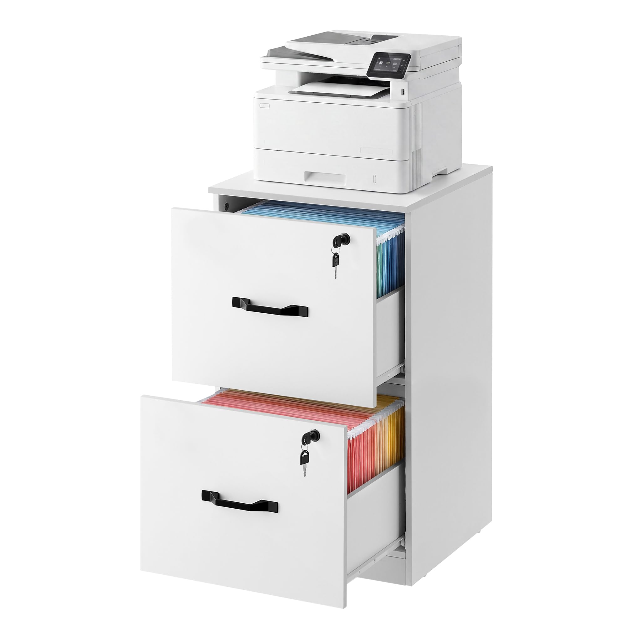 VASAGLE 2 Drawer File Cabinet with Locks, for A4, Letter Sized Documents