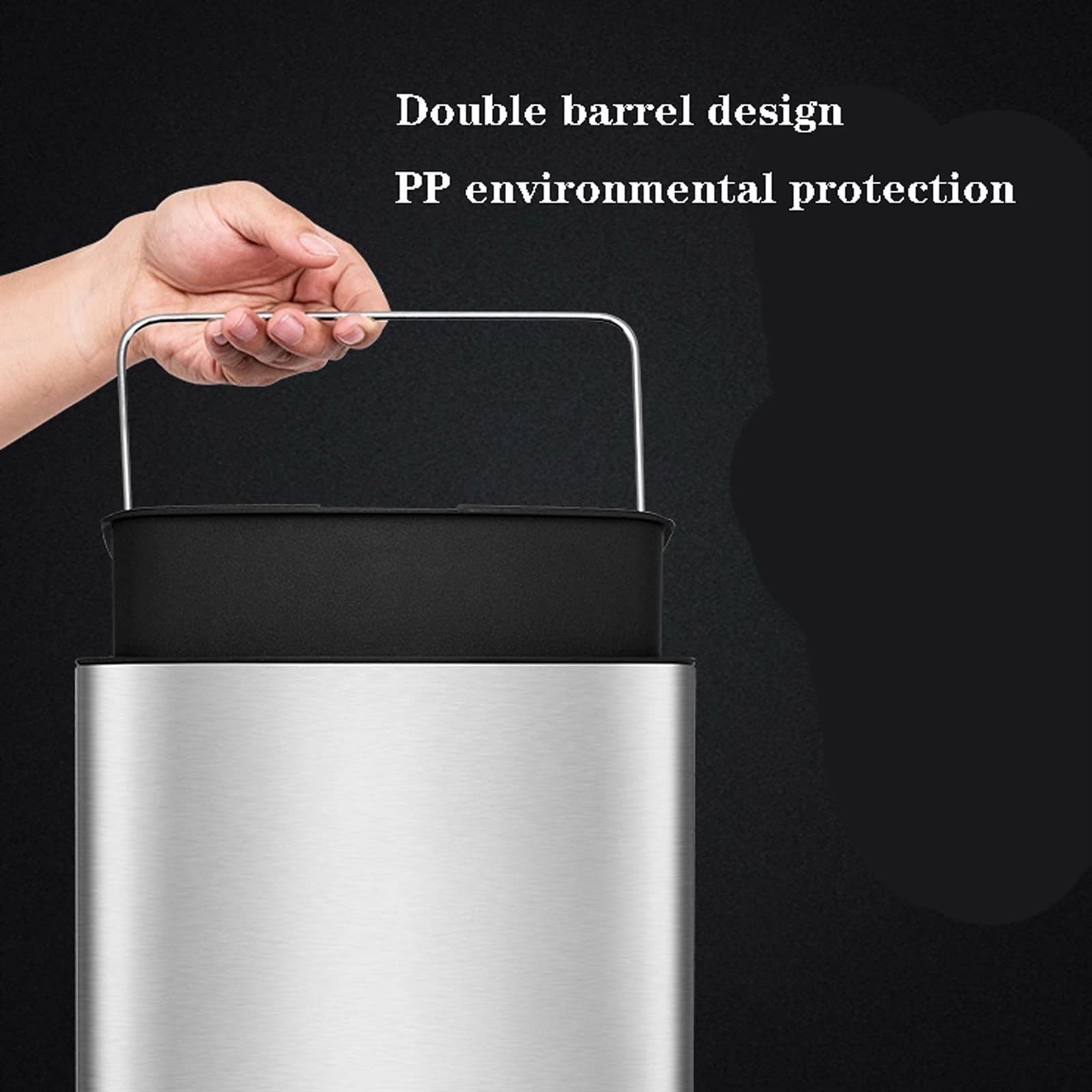 Pattumiere per cucina con coperchio, cestino elettrico grande capacità per ufficio, 12 l/15 l, bidone della spazzatura elettrica grande capacità (Gold,12L)