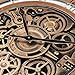 Lafocuse Real Moving Gears Wall Clock Brown Vintage, 21 Inch Steampunk Gear Clocks with Arabic and Roman Numerals, Wooden Farmhouse Industrial Large Wall Clock for Living Room Decor Kitchen Home