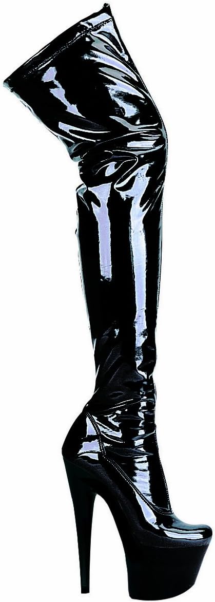 Ellie Shoes Women's 7 Inch Pointed Stiletto Stretch Thigh High Boots (Black;10)